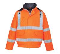 BizFlame Hi Vis Flame Resistant Rain Bomber Jacket Orange 4XL