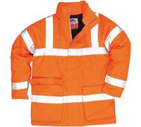 BizFlame Hi Vis Flame Resistant Rain Jacket Orange XL
