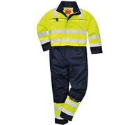 BizFlame Hi Vis Multi-Norm Flame Resistant Coverall Yellow / Navy 4XL