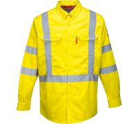 BizFlame Mens 88/12 Flame Resistant Hi Vis Shirt Yellow L