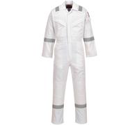 Portwest Coverall BizFlame FR50 - Flame Resistant & Anti-Static, Arc Proof, Reflective - White M