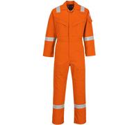 BizFlame Mens Aberdeen Flame Resistant Antistatic Coverall Orange 4XL 32"