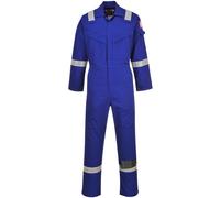 Portwest FR50 Men's Reflective Flame Resistant Anti-Static Coverall Arc Proof Overalls 350g Royal Blue, Large