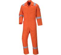 BizFlame Mens Aberdeen Flame Resistant Coverall Orange 48" 32"