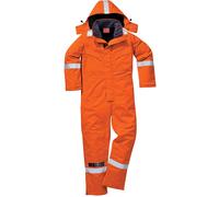 BizFlame Mens Flame Resistant Antistatic Winter Overall Orange 2XL 32"