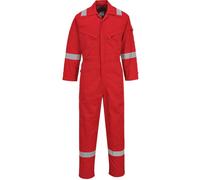 Portwest Flame Resistant Light Weight Anti-Static Coverall 280g, Size: S, Colour: Red, FR28RERS
