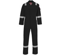 BizFlame Mens Flame Resistant Lightweight Antistatic Coverall Black L 32"