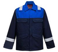 BizFlame Mens Flame Resistant Plus Jacket Navy / Royal Blue M
