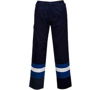 BizFlame Mens Flame Resistant Plus Trousers Navy / Royal S 32"