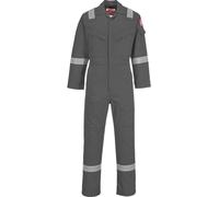 BizFlame Mens Flame Resistant Super Lightweight Antistatic Coverall Grey XL 32"