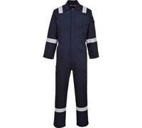 BizFlame Mens Flame Resistant Super Lightweight Antistatic Coverall Navy Blue XL 32"