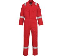 BizFlame Mens Flame Resistant Super Lightweight Antistatic Coverall Red 2XL 32"