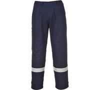Portwest FR26 Bizflame Work Flame Resistant Trousers High Visibility Reflective FR Pants CE CAT III ATEX Welding Protection Triple Stitched Workwear, Navy, XXXL
