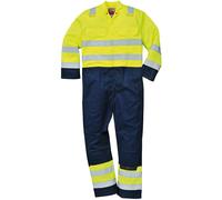 Portwest BIZ7 Bizflame Work Hi-Vis Contrast FR Coverall Flame Resistant | Yellow/Navy, X Large, EN ISO 20471 Class 3, EN ISO 11612, EN 1149-5, Concealed Stud Front, Radio Loops, Rule Pocket