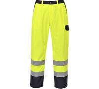 Portwest Hi-Vis Bizflame Pro Trousers, Color: Yellow/Navy, Size: S, FR92YERS