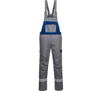 Portwest Bizflame Ultra Two Tone Bib & Brace, Trouser Length: Regular, Color: Grey/Royal, Size: XXL, FR07GRRXXL