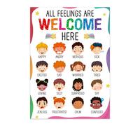 BIZIBAFF Feelings Chart Poster for Kids Toddlers - Emotions Learning Poster Educational Preschool Posters for Classroom Bulletin Board Decorations Back To School Teacher Supplies