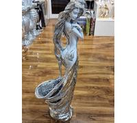 Biznest 100Cm White Silver Rose Gold Drag Lady Queen Posing Sculpture Vase Silver O095