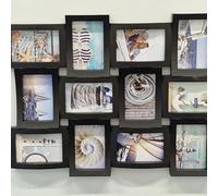 Biznest 12 Multi Aperture Frame Black Photographs Collage Picture Frame Display Wall Mounted Size 6X4 Inches Home Decorative