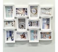 Biznest 12 Multi Aperture Photo Frame White Photographs Collage Picture Frame Display Wall Mounted Size 6X 4 Inches Home Decor