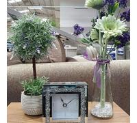 Biznest 14X14Cm Small Jewel Square Table Clock Crushed Diamante Desk Clock Elegant Diamond