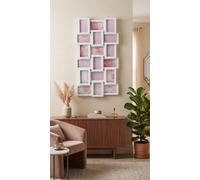 Biznest 18 Multi-Aperture White New Border Line Design 2 Wall Mount 6X4'' Photo Frame Collage Plastic Home Decor Picture 102X53Cm