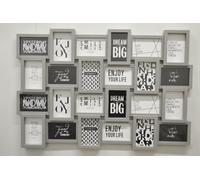 Biznest 24 Picture Multi Aperture Zig Zag Style Photo Frame For 24 Photos Holds 6X4 Home Decoration, Living & Bed Room Grey Desgin 86X57Cm