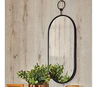 Biznest 25X50Cm Hanging Black Mirror Perfect For Hallways, Bedrooms And More.