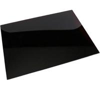 Biznest 2X Universal Tempered Glass Worktop Saver Solid Black Smooth 8X Anti Slip Feet Dishwasher Safe Large Hob Cover 52X30Cm
