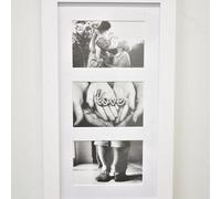 Biznest 3 Multi-Aperture Frame Photos Multi Picture Wall Frame Family Rules Collage Frame Photo Frame 26X43Cm (White)