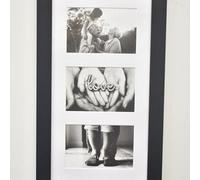 Biznest 3 Multi-Aperture Frame Photos Multi Picture Wall Frame Family Rules Collage Frame Photo Frame 26X43Cm (Black)