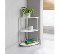 Biznest 3 Tier Corner Shelf End Table Organizer Unit White
