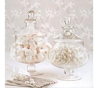 Biznest 30Cm Retro Decorative Glass Lid Candy Food Storage Pot Glass Storage Jar (Pack Of 2)