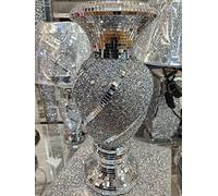 Biznest 30cm Silver Ceramic Mirrored Pot Vase Glitter Home Decoration Flower Vase Spiral Ornament