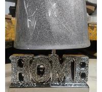 Biznest 31Cm Silver Ceramic Home Love Heart Sparkle Crushed Crystal Home Decoration Lamp