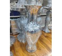 Biznest 33X63Cm Large Silver Ceramic Mirrored Pot Vase Full Mirror Home Decoration Flower Floor Vase Style 01