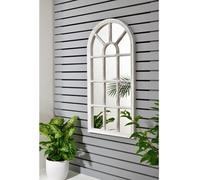 Biznest 35X70Cm Scandi Coast Arch Mirror Your Garden With This Decorative Indoor Outdoor Mirror White Rustic