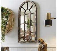 Biznest 35X71Cm Arched Window Wall Mirror, Brushed Copper/Bronze, Room Decoration Ideas New Eye Catching Design