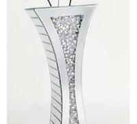 Biznest 40Cm Floating Crystal Mirrored Vase Sparkle Diamond Crushed Sparkly Silver Pot