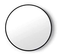 Biznest 40Cm Round Aluminium Frame Wall Mounted Mirror Bathroom Living Room Bedroom Home Décor (Black)