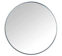Biznest 40Cm Round Aluminium Frame Wall Mounted Mirror Bathroom Living Room Bedroom Home Décor (Silver)
