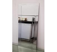 Biznest 40X110Cm Large Wall Mirror Full Length Triple Edge Strips Border Frameless Elegant Style Home Decor Mirror