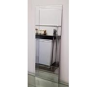 Biznest 40X110Cm Large Wall Mirror Full Length Triple Edge Strips Border Frameless Elegant Style Home Decor Mirror Beautiful Decoration Art Piece Gift For Living Room Bedroom