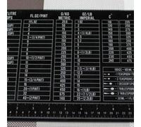 Biznest 40X30Cm Worktop Saver Measurements Work Surface Kg Ml Oz Gas Mark Ruler Black 4mm Tempered Glass