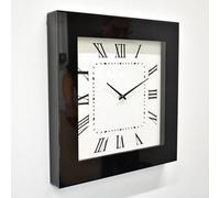Biznest 40X40Cm Large Black Wall Clock Square Roman Numbers Clock Living Room Badroom Office Home Decoration