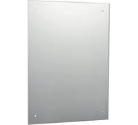 Biznest 40X50Cm Frameless Hd Quality Silver Drill Hole Mirror Bathroom With Fixings Hooks Hang 2 Way