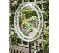 Biznest 48.5X58.5X3Cm Oval - Vintage White Shabby Chic Oval Window Mirror