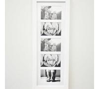 Biznest 5 Multi-Aperture Frame Photos Multi Picture Wall Frame Family Rules Collage Frame Photo Frame 26X65Cm (White)