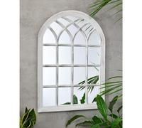 Biznest 50.5X71X2.5Cm White Rustic Soho Window Style Mirror Elegant Vintage Hallway Mirror