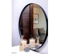 Biznest 50Cm Large Round Black Wall Mounted Mirror Aluminium Frame Bathroom Mirror